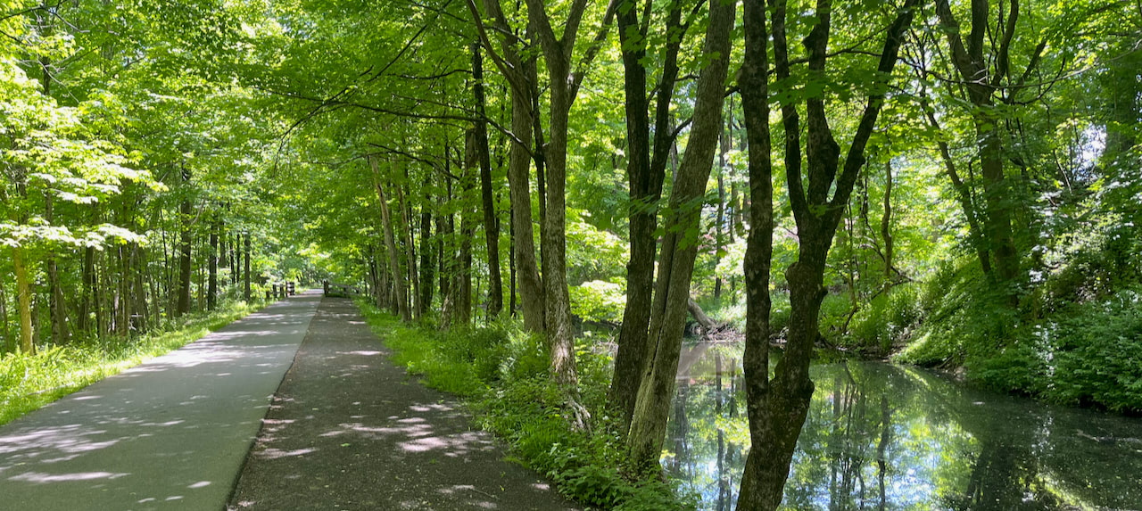 Bike path along a brook