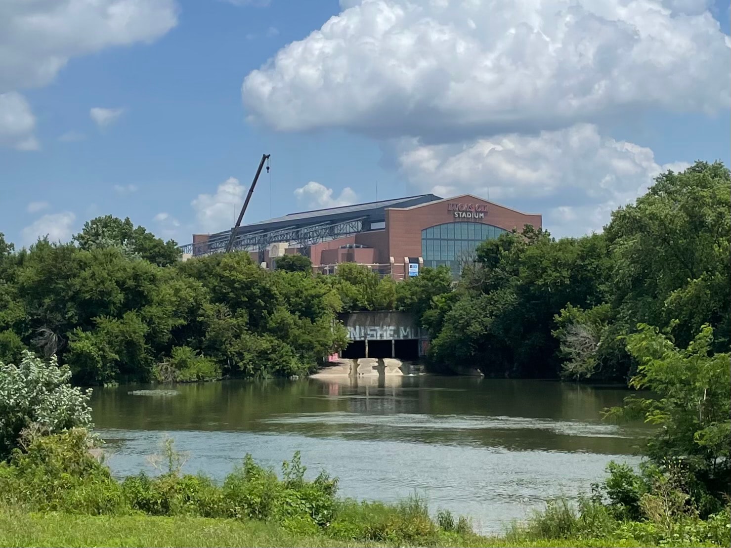 Pogue’s Run outflow under Lucas Oil Stadium