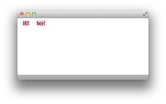 pink paragraphs inline